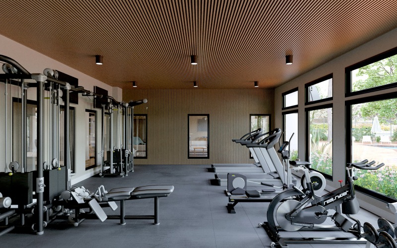 State-of-the-Art Fitness Center with a variety of equipment