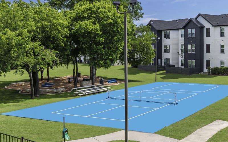 Pickleball court at Oltera Apartments